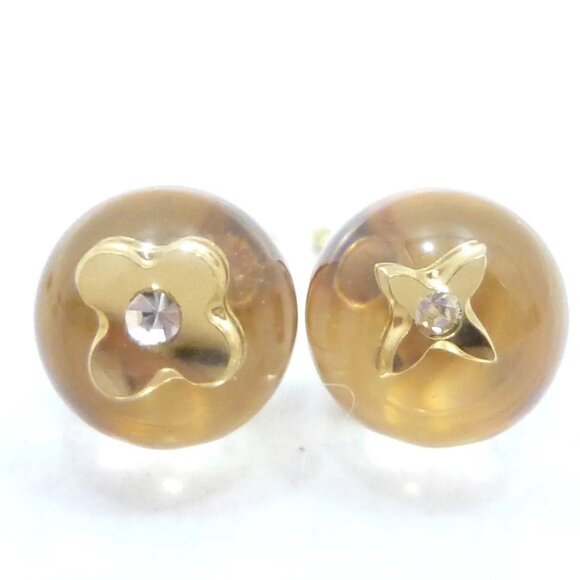 LOUIS VUITTON Bubble Earrings Clear/Pink Flower Earrings - Picture 9 of 9